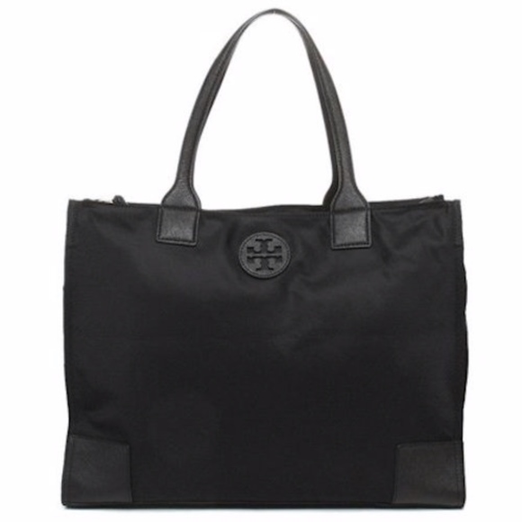 NWT TORY BURCH BLACK ELLA NYLON PACKABLE TOTE - Picture 5 of 8